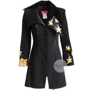 Christian Lacroix Jacket Embellished Stars Abstract Sculptural Collar Vintage